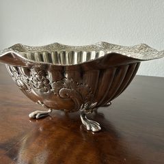 Vintage Ornate Metal Footed Bowl