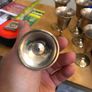 Vintage Etched Brass Chalice Set Image 6