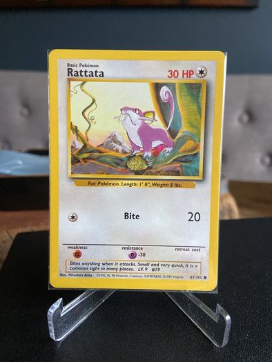 Pokemon Base set Rattata 61/102 Near Mint Condition
