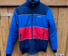 Adidas Reversible Mens Y2K Padded Jacket Blue\Red Stripe Small