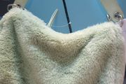 green fun fur bag - reduced