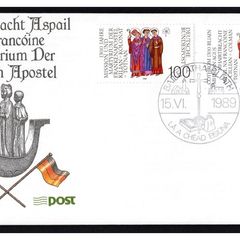 1989 Ireland 1300th Anniversary of the Martyrdom of Irish Missionaries to Germany (Franconian Apostles) Combination stamps An Post First Day Cover (FDC)