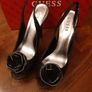 Ladies  Black Guess  Peeptoe slingback shoes Image 2
