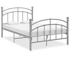 Bed Frame Grey Metal 120x200 cm