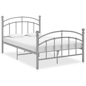 Bed Frame Grey Metal 120x200 cm