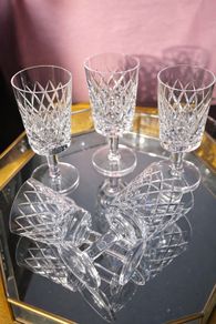 Crystal Cut Glass Goblets Set of 5