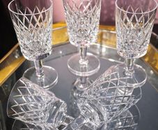 Crystal Cut Glass Goblets Set of 5