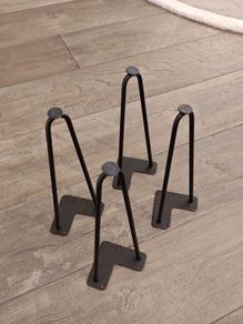 DT IRONCRAFT 30cm Black Steel Hairpin Furniture Legs (Set of 4)