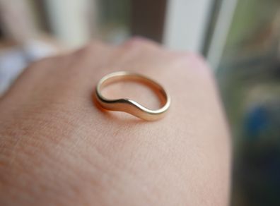 Solid 375 Gold  Yellow Gold 9c, Shadow Band Stacking Wedding Ring 1,3g