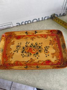 Vintage Japanese Tray-Floral Flowers 81/2 inch x51/4 inch.