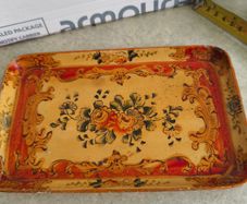 Vintage Japanese Tray-Floral Flowers 81/2 inch x51/4 inch.