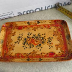 Vintage Japanese Tray-Floral Flowers 81/2 inch x51/4 inch.