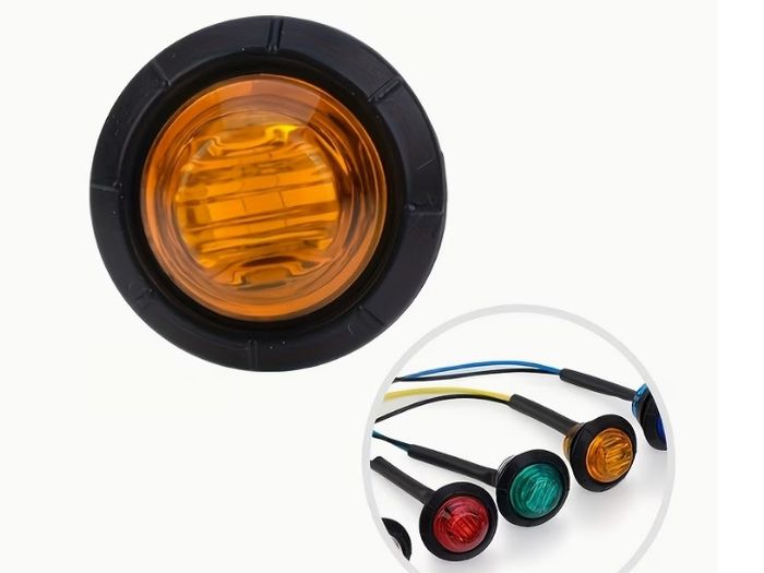 10pcs of 3/4-inch Bullet-style Round LED Side Marker Lights, Suitable for 12V- 24V Trailers, Trucks,