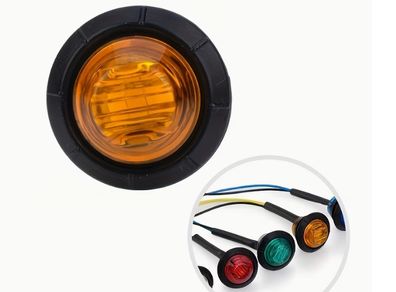 10pcs of 3/4-inch Bullet-style Round LED Side Marker Lights, Suitable for 12V- 24V Trailers, Trucks,