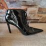 ZARA black patent lace up stiletto ankle boots, size 6 Image 4