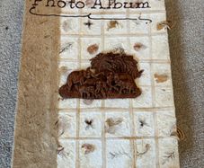 Handmade Botanical Paper Photo Album Pressed Leaf and Elephant Relief Craft