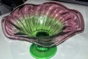 Beautiful pedestal glass bowl