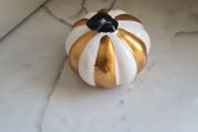 Halloween Striped Ceramic Pumpkin