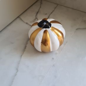 Halloween Striped Ceramic Pumpkin