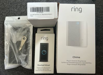 Ring Doorbell - Wired, with chime, transformer and mount.