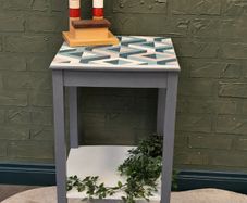 Three D Sq. - Up-Cycled Modern Geometric Side Table