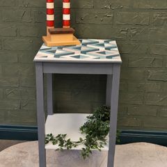Three D Sq. - Up-Cycled Modern Geometric Side Table