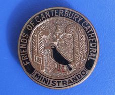 FRIENDS OF CANTERBURY CATHEDRAL volunteer's enamel badge (1920's/1930's) 32mm dia.