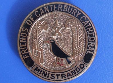 FRIENDS OF CANTERBURY CATHEDRAL volunteer's enamel badge (1920's/1930's) 32mm dia.