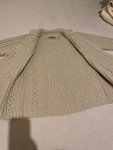 Aran craft merino wool cardigan