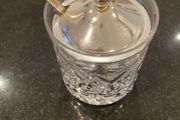 Crystal jam or marmalade jar with lid and spoon