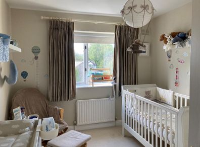 Mamas and Papas Sleigh Cot Bed and Changing Table