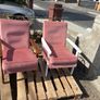 Pink velour armchairs Image 3