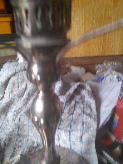 vintage pair of silver plate lamps