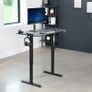 Electric Height Adjustable 112 x 61 cm Stand Up Desk Standing Workstation with Memory Controller Black Top Frame DESK-E144B Image 2