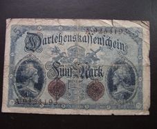 Germany. Darlehnskassenschein. 5 Mark (5.8.1914)