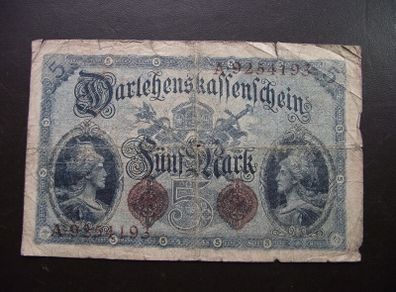 Germany. Darlehnskassenschein. 5 Mark (5.8.1914)