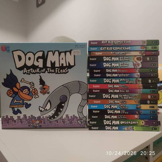Dog man series and board game , cat kid, captain underpants