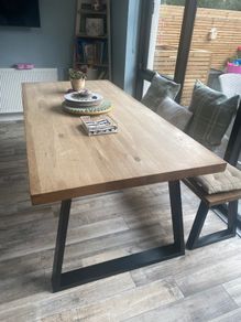 Extendable EZ Living Renvyle Table, extension leaf and bench