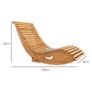 Outdoor Rocking Chair w/ Slatted Seat, Wooden Rocking Chair, 130cm x 60cm x 60cm, Teak Image 2