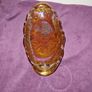 Vintage Amber Carnival Glass Sunflower pattern dish Image 7