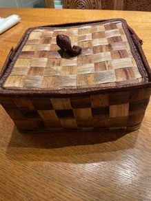 Vintage handmade woven box