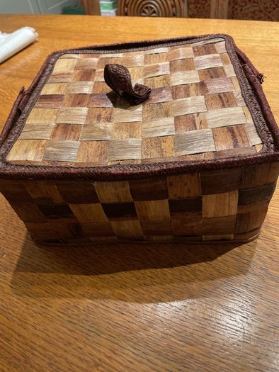 Vintage handmade woven box