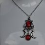 Gothic Triple Moon Goddess Pendant Necklace Image 2