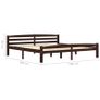Bed Frame Dark Brown Solid Pinewood 180x200 cm Image 6