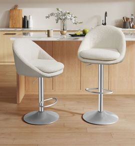 2 x bar stools luxury fleece stools