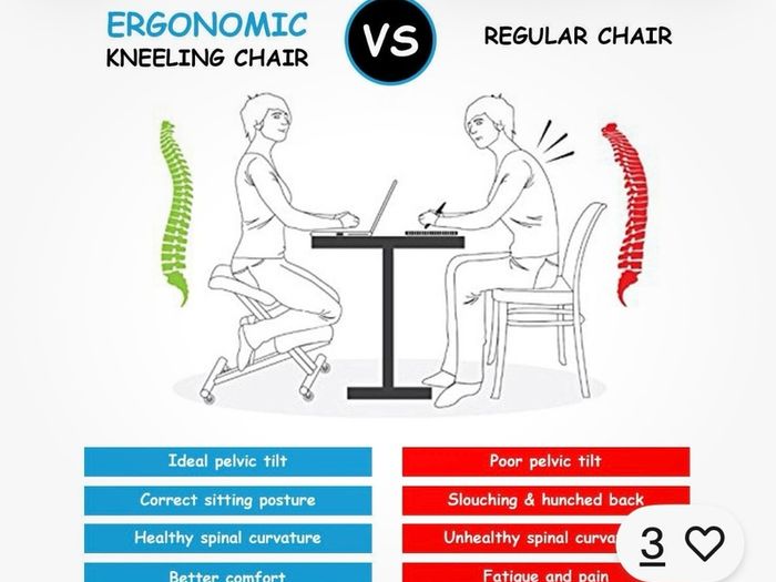 Wooden Kneeling Ergonomic Chair Orthopaedic Posture Stool Frame Seat Beige