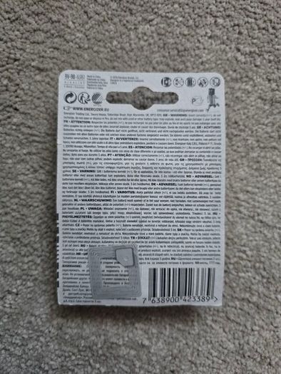 1x energizer max plus 9V 1