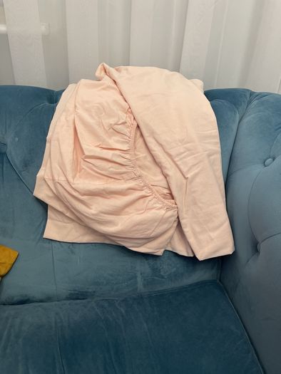 double fitted sheet pink
