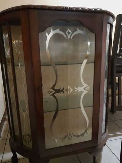 Mahogany glass cabinet