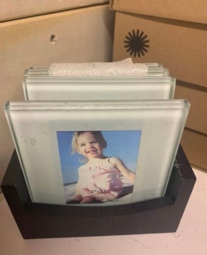 4 Photo Coasters with stand